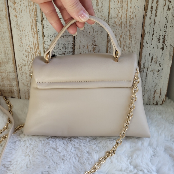 Ted Baker London Cream Top-Handle Satchel with Gold Chain Detail - Picture 2 of 13